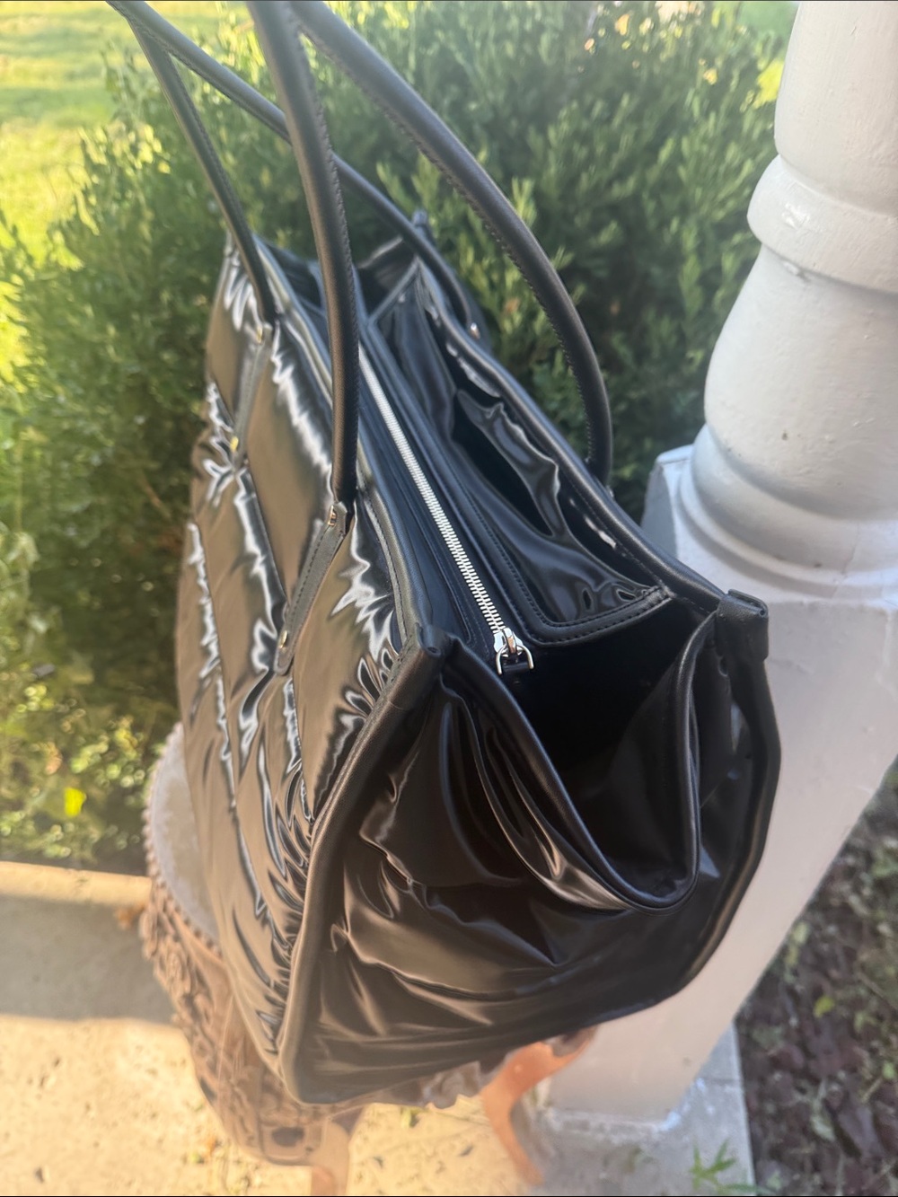 ♣️♠️kate spade  Ella Puffy Black Gloss Quilted Tote with Logo. 🖤♣️♠️ - Picture 14 of 14